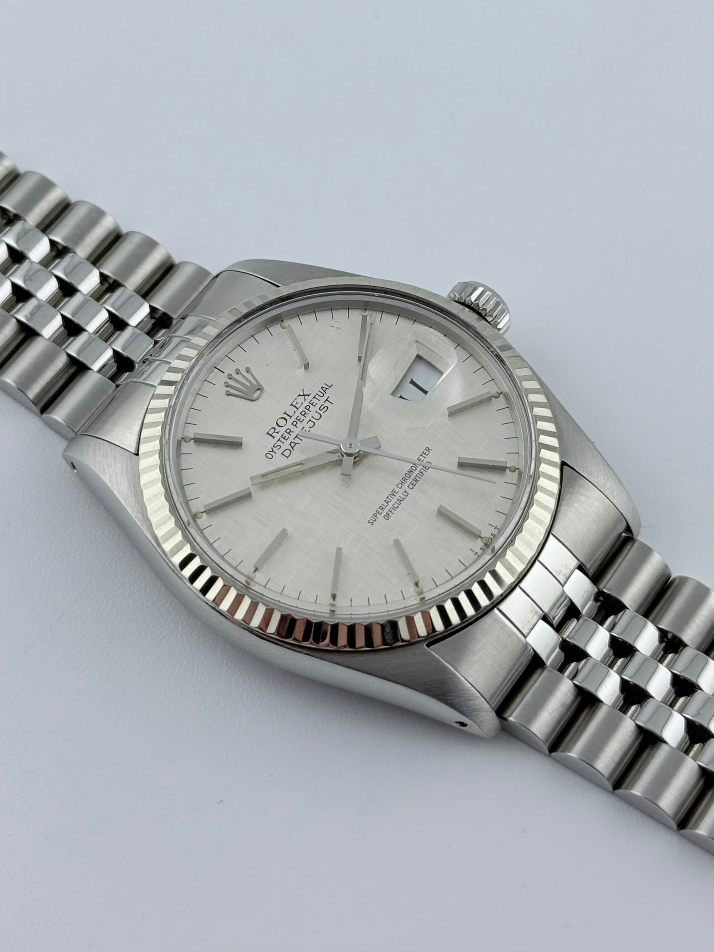 Rolex Datejust Oyster Perpetual - 16014 - White Gold Bezel - Linen Dial