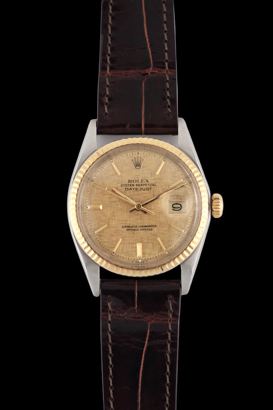 Rolex Datejust Oyster Perpetual 1601 Automatic - Two-Tone 18ct bezel - Linen Dial