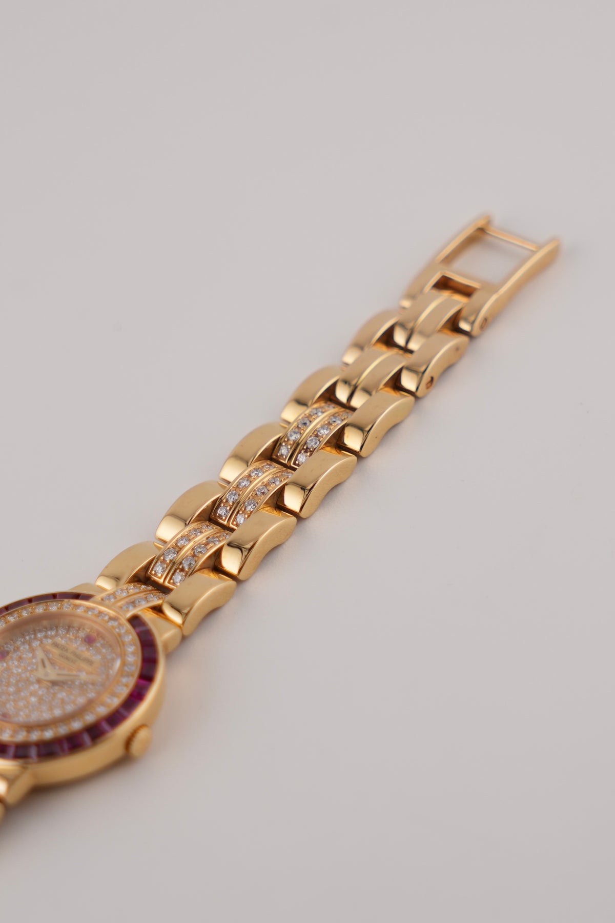 Patek Philippe Quartz Ultra Rare Factory Diamond and Ruby Set | Ref 4785/012 | Ladies