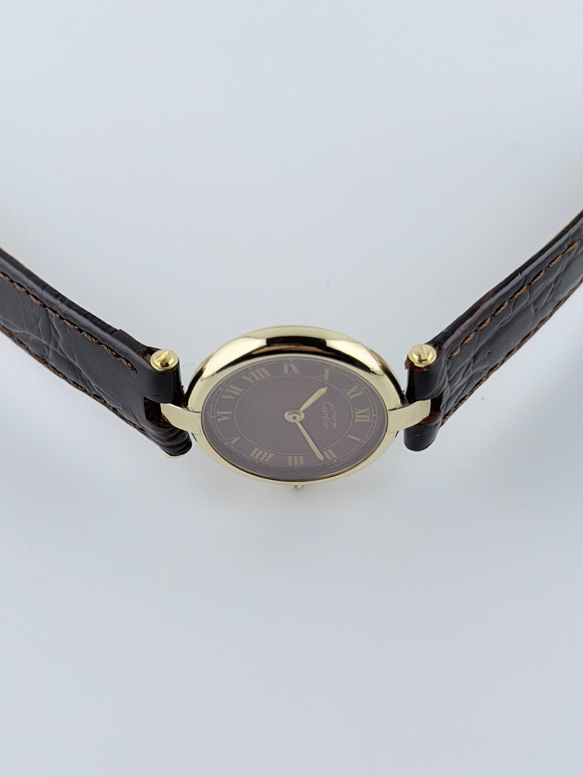 Cartier must de Vendome Quartz - 18 - Burgundy Roman Numeral Dial