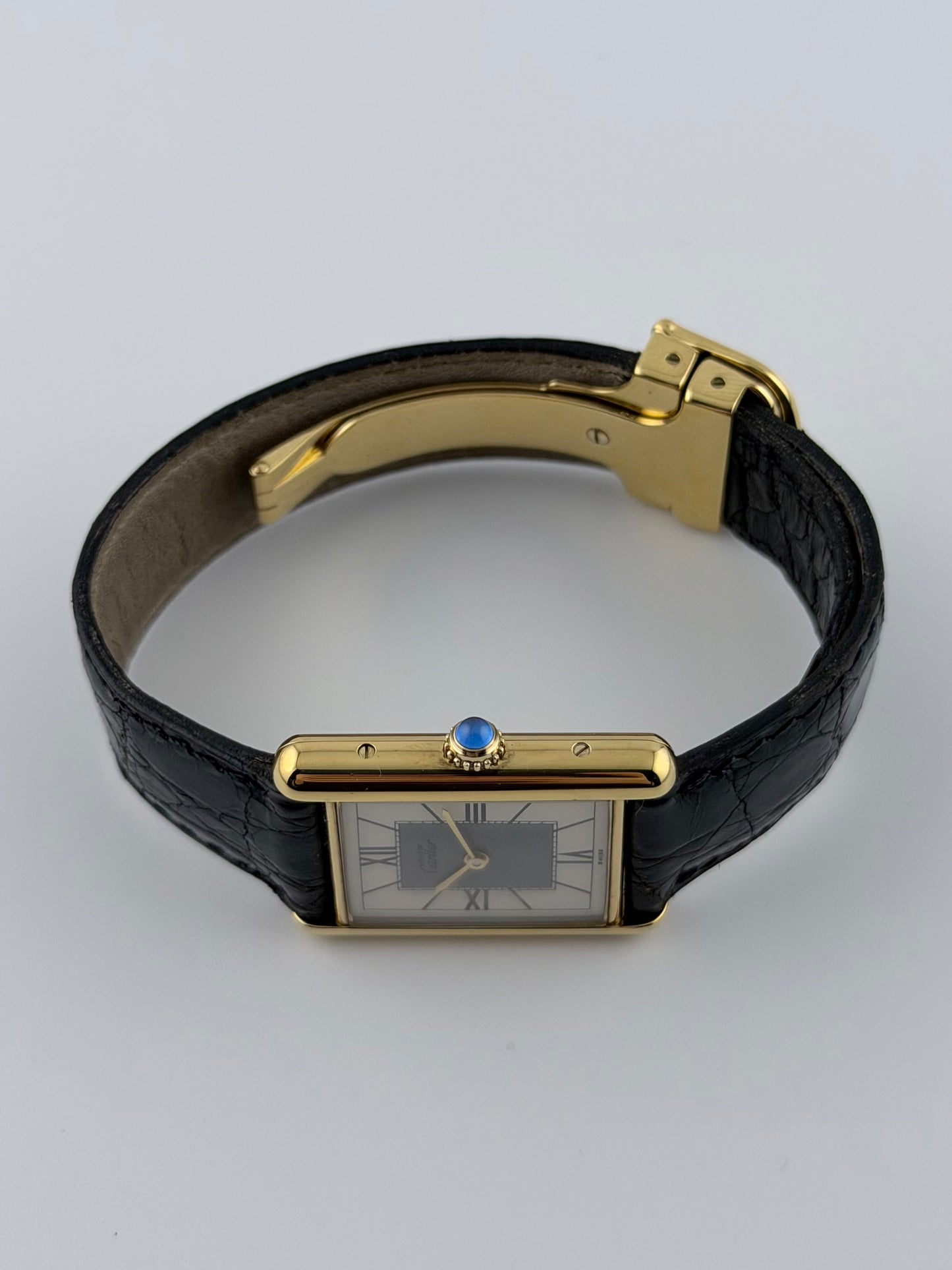 Cartier Tank Must De Tank Vermeil - Grey Art Deco Dial 590005 - Original Strap and Buckle