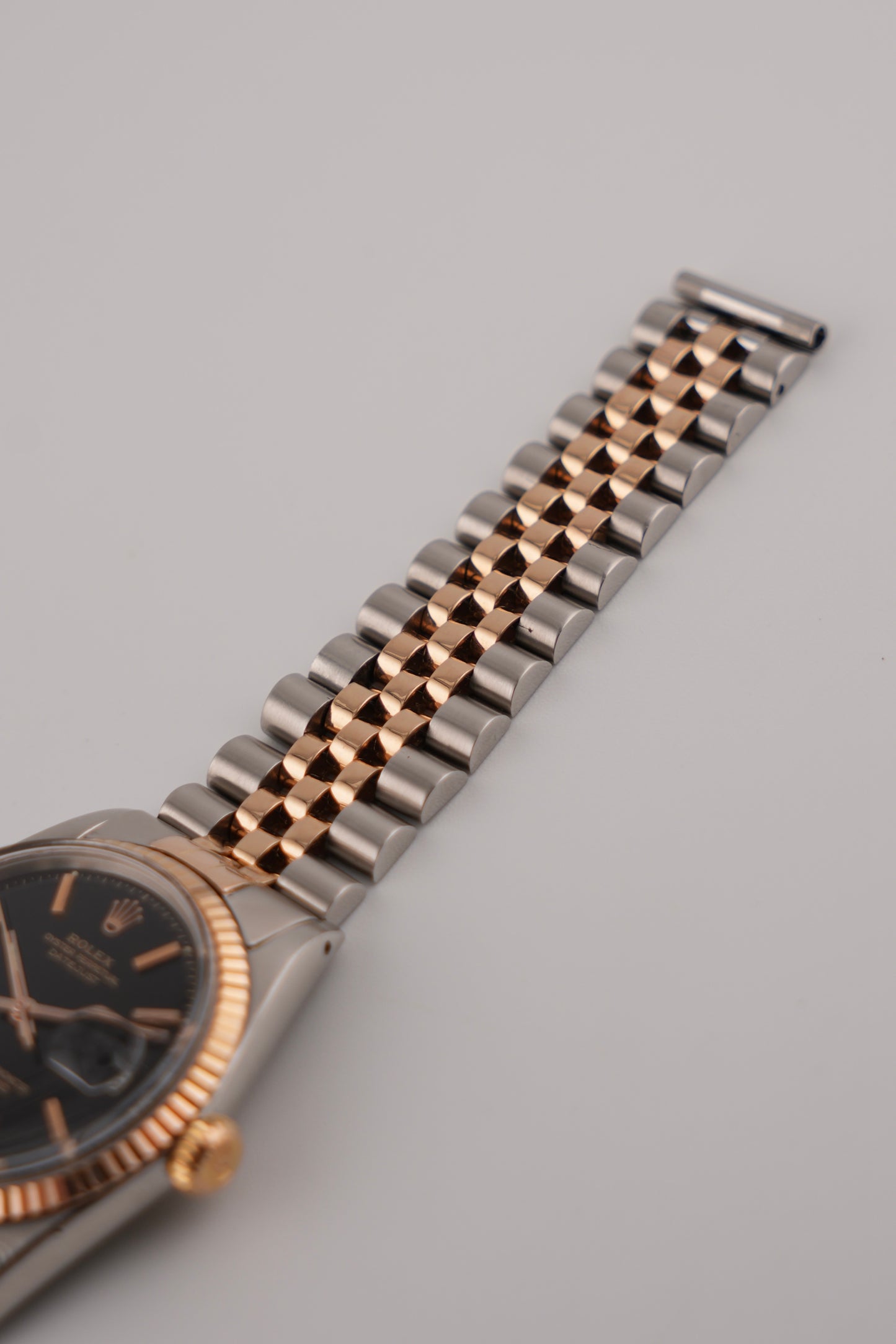 Rolex Datejust Oyster Perpetual - 1601 - Black Dial - 18k Rose Gold & Steel