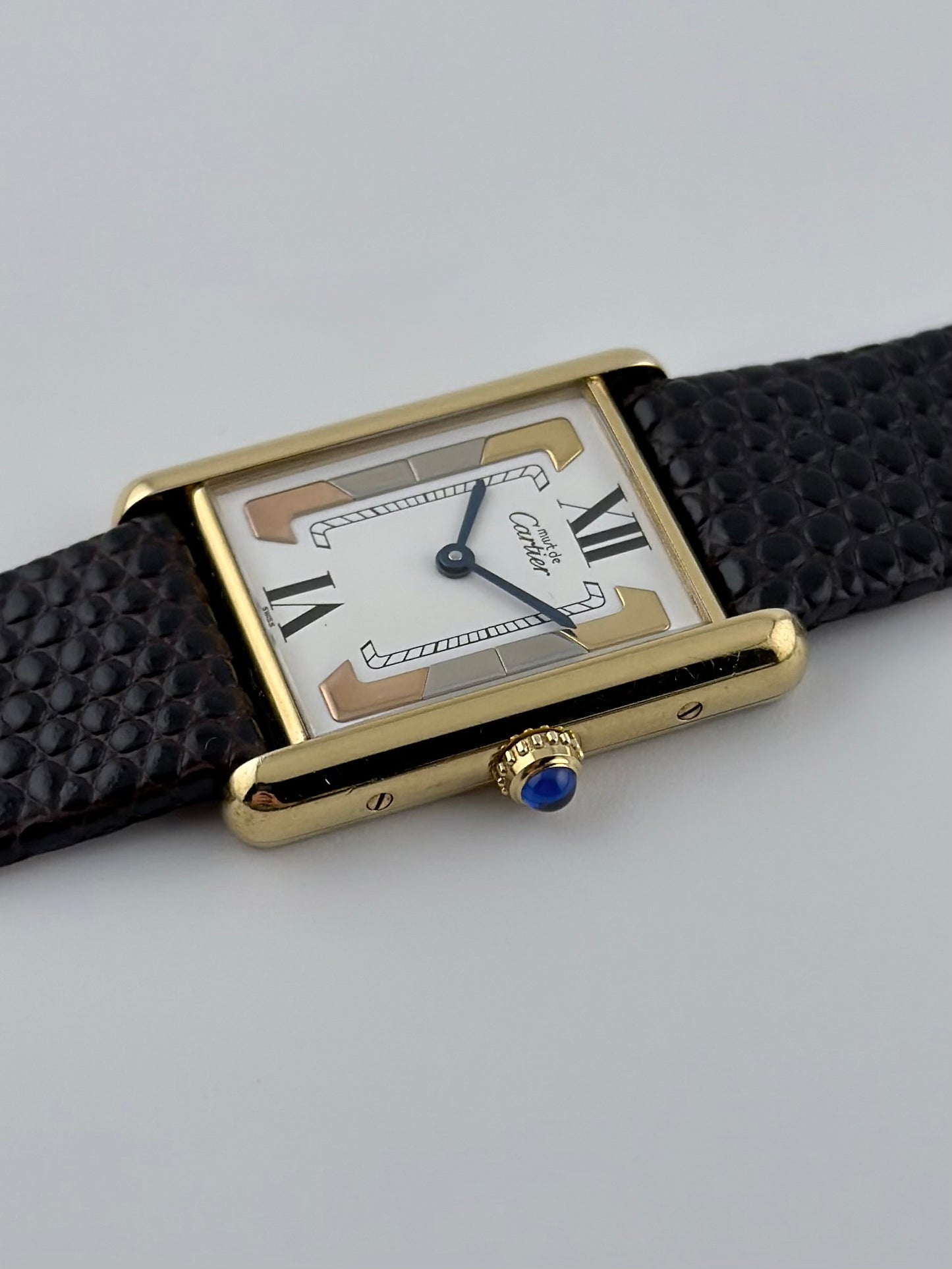 Cartier Must De Paris Vermeil Tank Quartz - 590005 Trinity Dial - Original Box