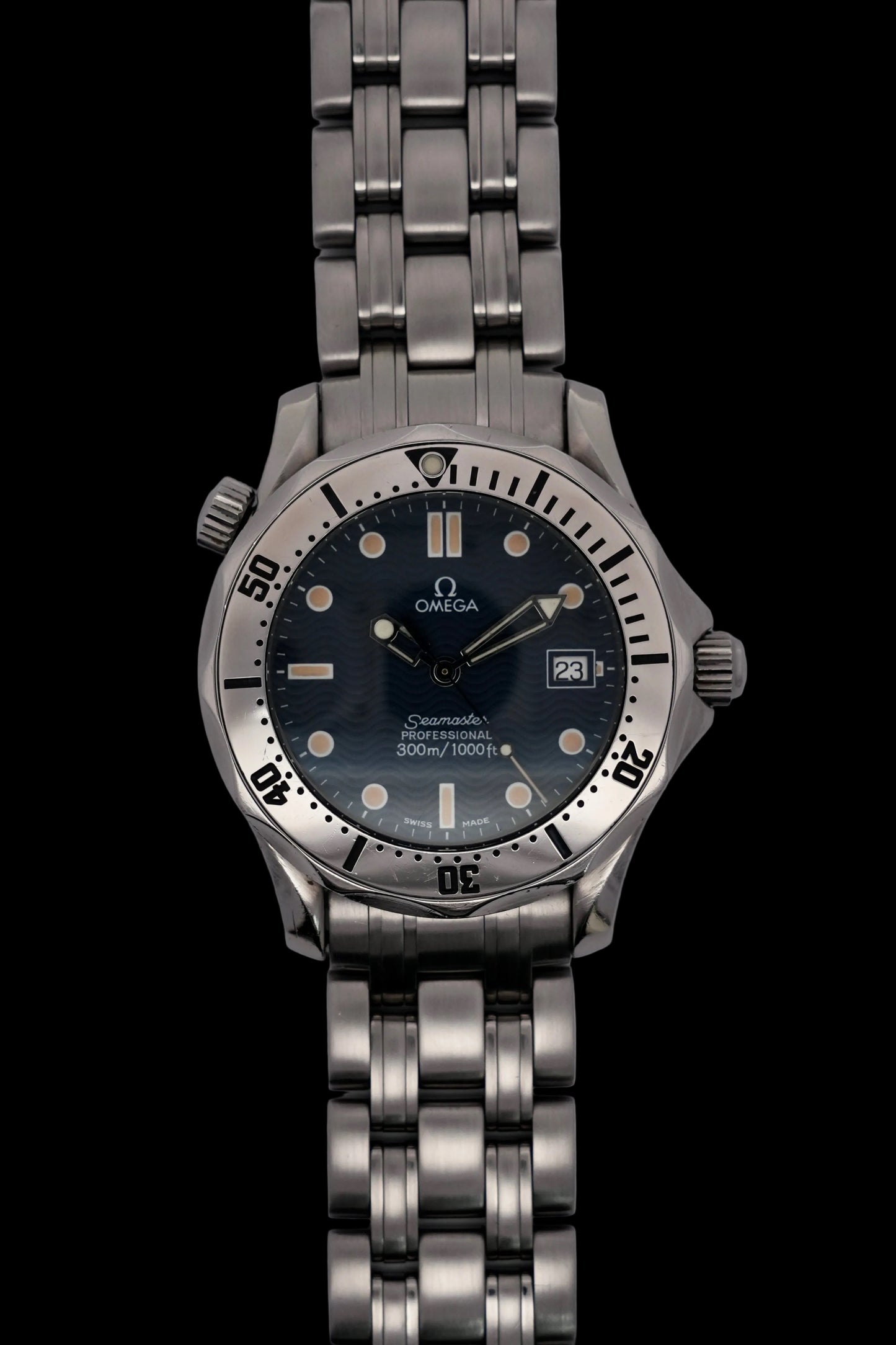 Omega Seamaster 300m Quartz Dive Watch - 168.1502 - Blue Wave Dial
