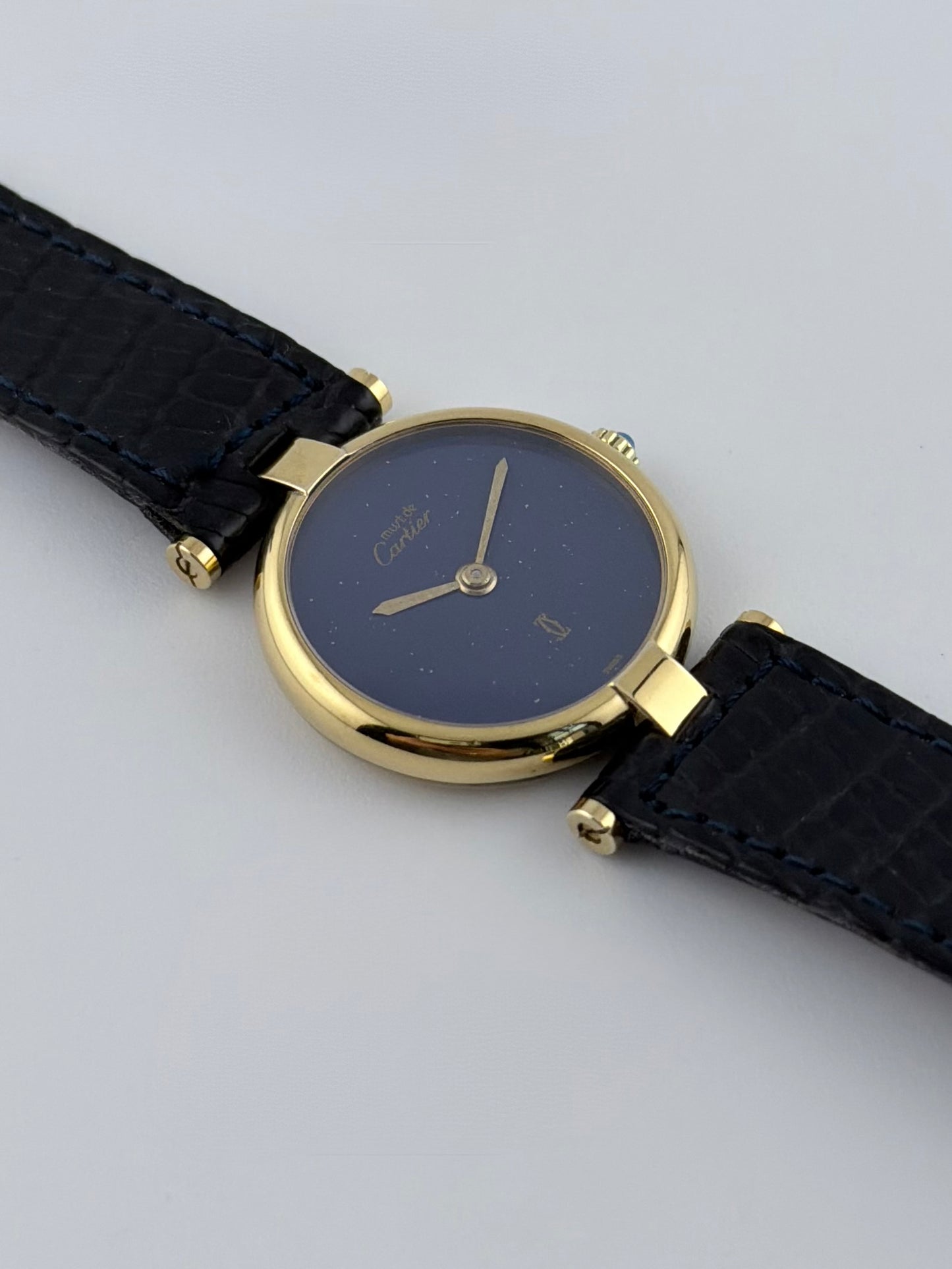 Cartier Must de Vendome Quartz - 18 - Lapis Dial - Original Strap - Ladies