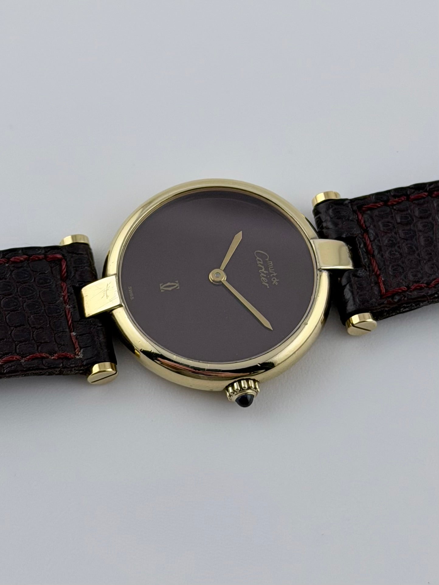 Cartier Must de Cartier Vendome Quartz - 18 - Burgundy Dial - Ladies