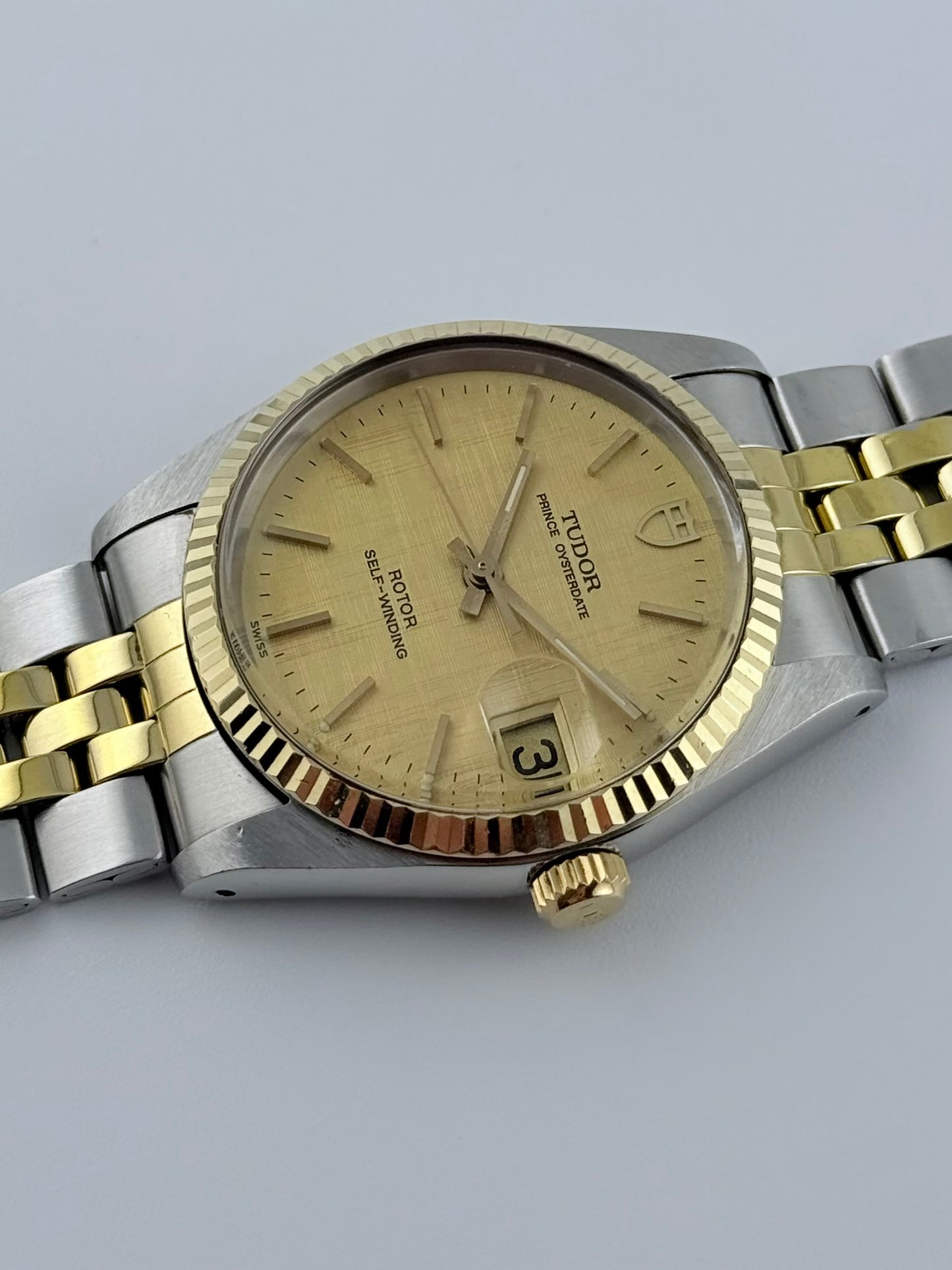 Tudor Prince Oysterdate 74033 Two-Tone - Rare Linen Dial