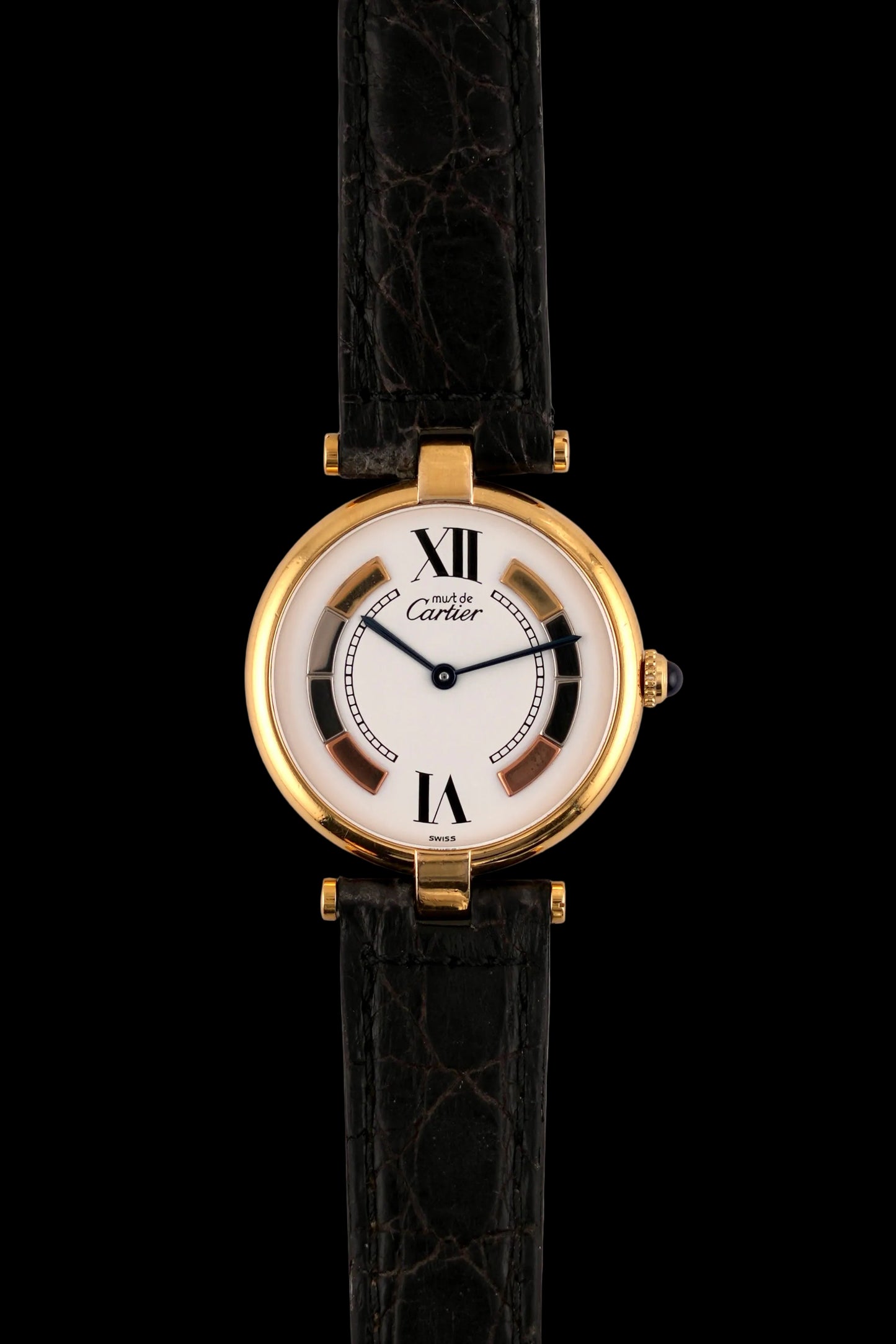 Cartier must de  Vendôme Quartz - 590003 - Trinity Dial - Original Strap