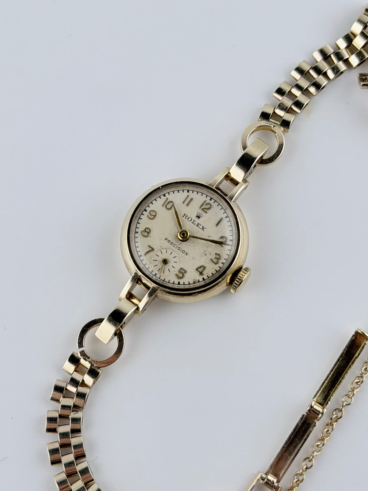 Rolex Ladies Manual Wind - Sub-Dial - Rare 1938 - Solid 9ct Gold - with Clamshell Box