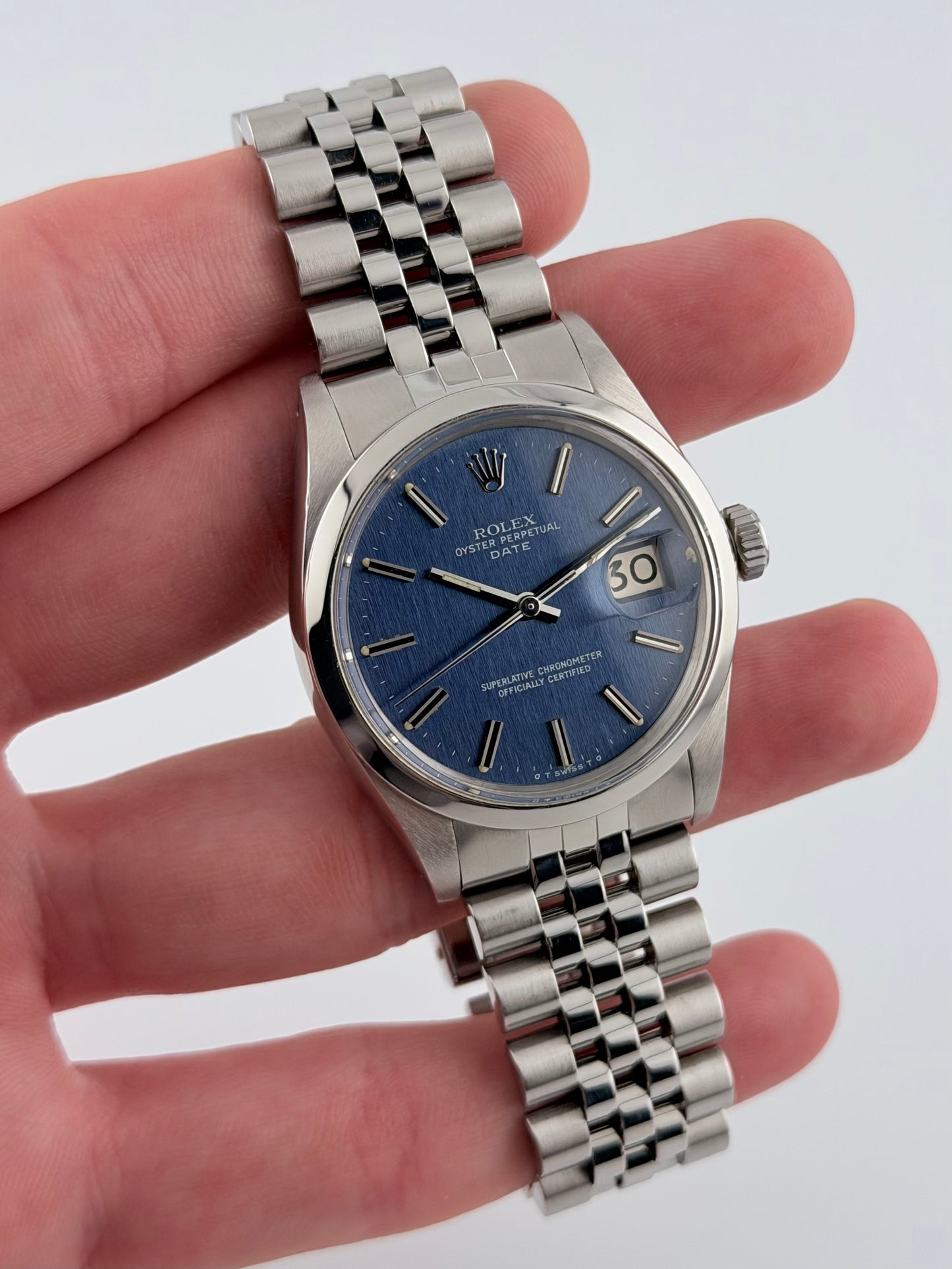 Rolex Oyster Perpetual Date Automatic - 1500 - Rare Blue Linen Dial
