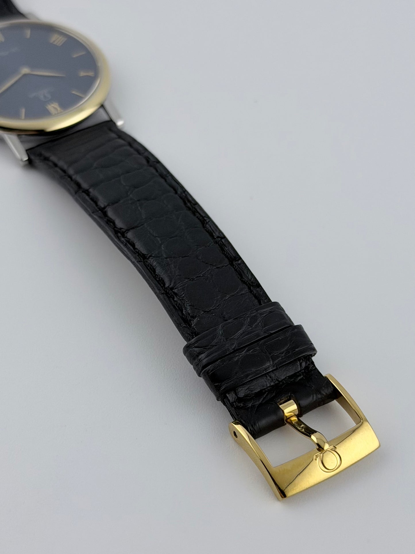 Omega DeVille Quartz - 195.2378 - Blue Sunburst Dial - Original Strap and Buckle