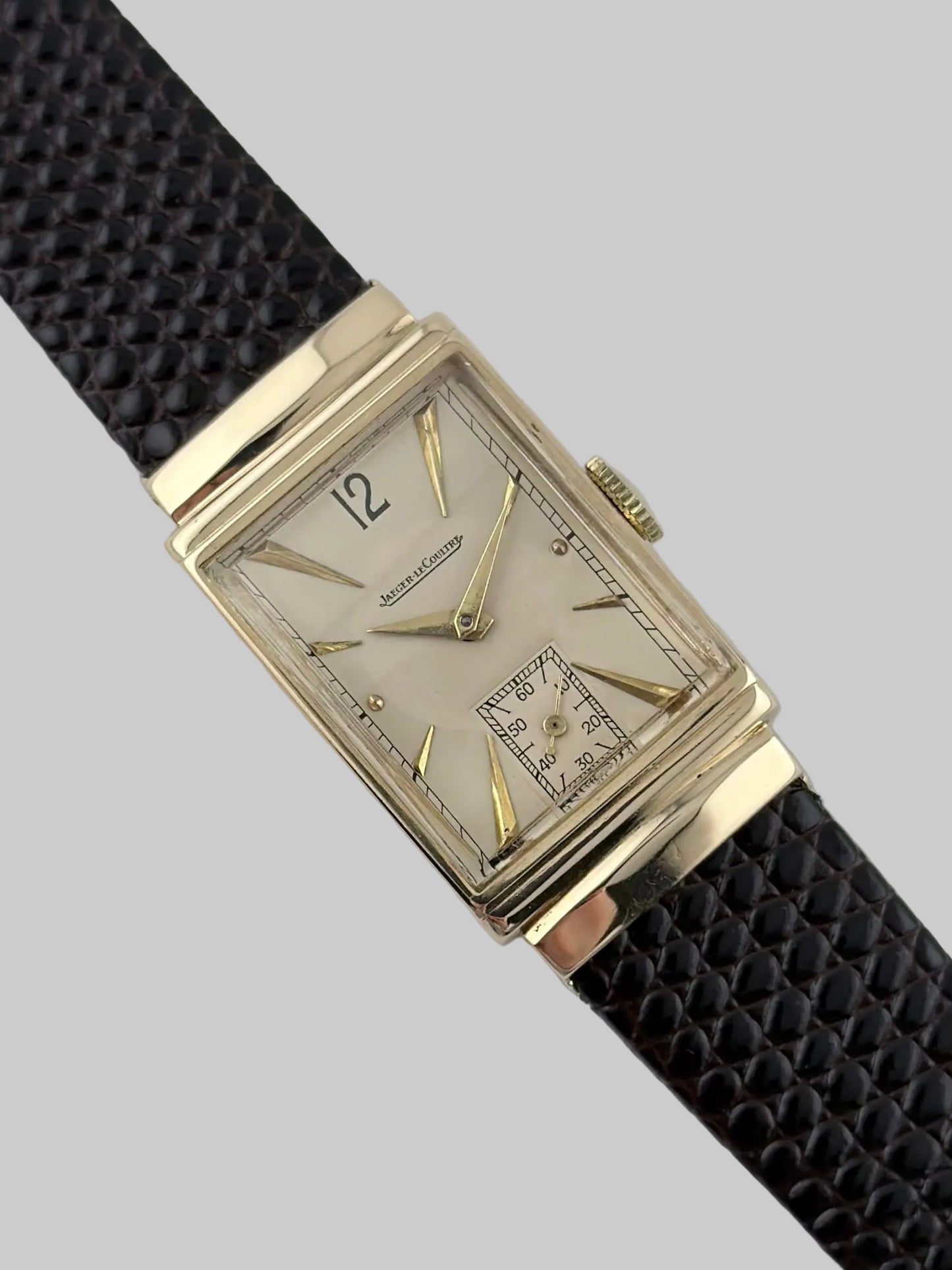 Jaeger LeCoultre Tank Manual Wind Sub Seconds - 14ct Solid Gold - Rare