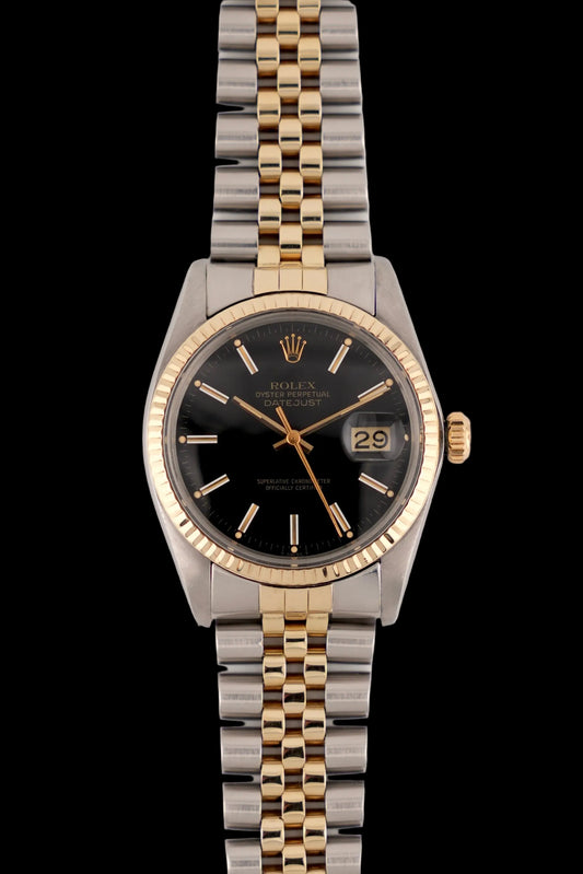 Rolex Datejust Oyster Perpetual 16013 - Two-Tone - Black Dial - Exceptional Condition