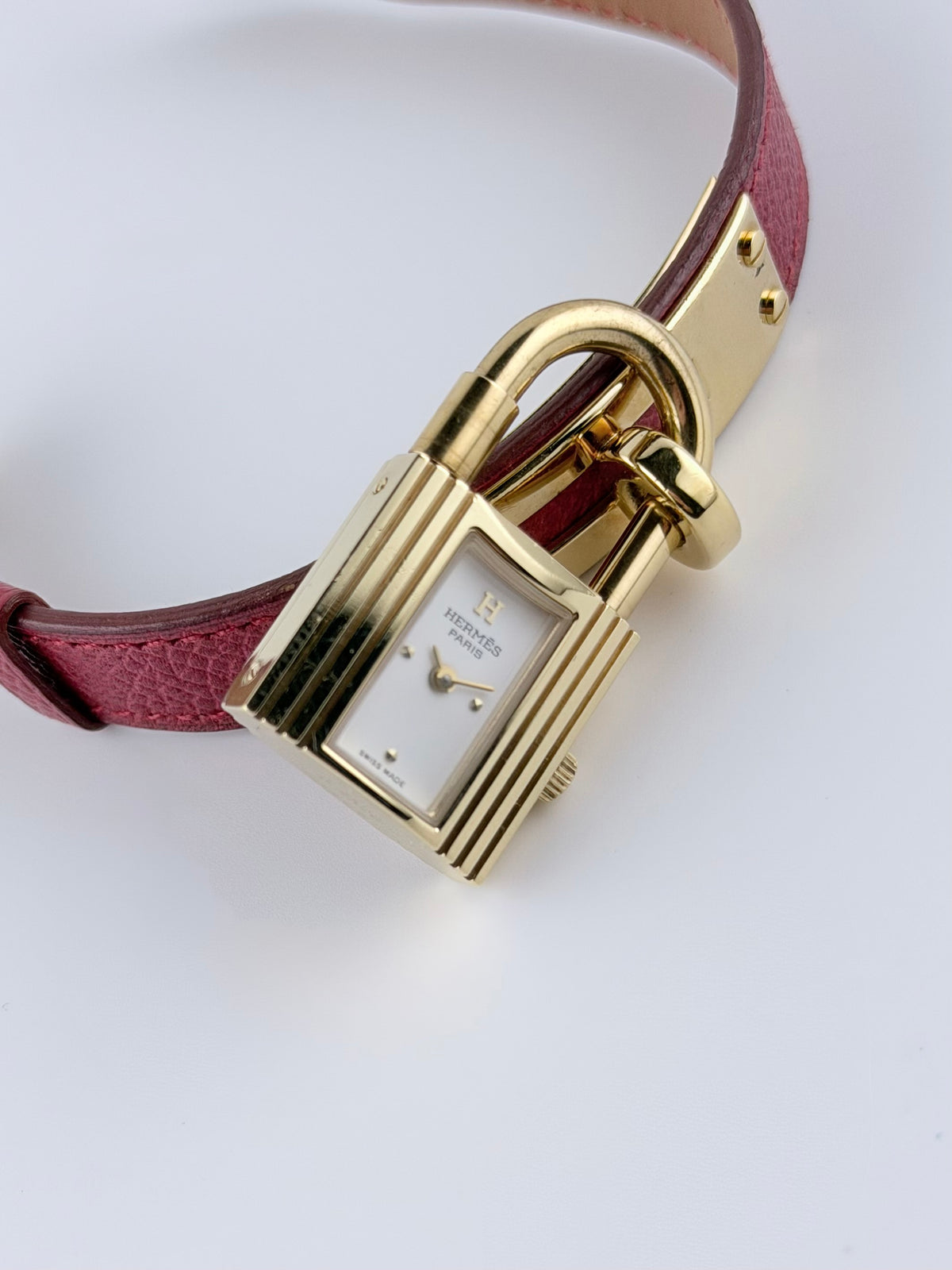 Hermes Paris Kelly Lock Watch - White - with Box and Papers