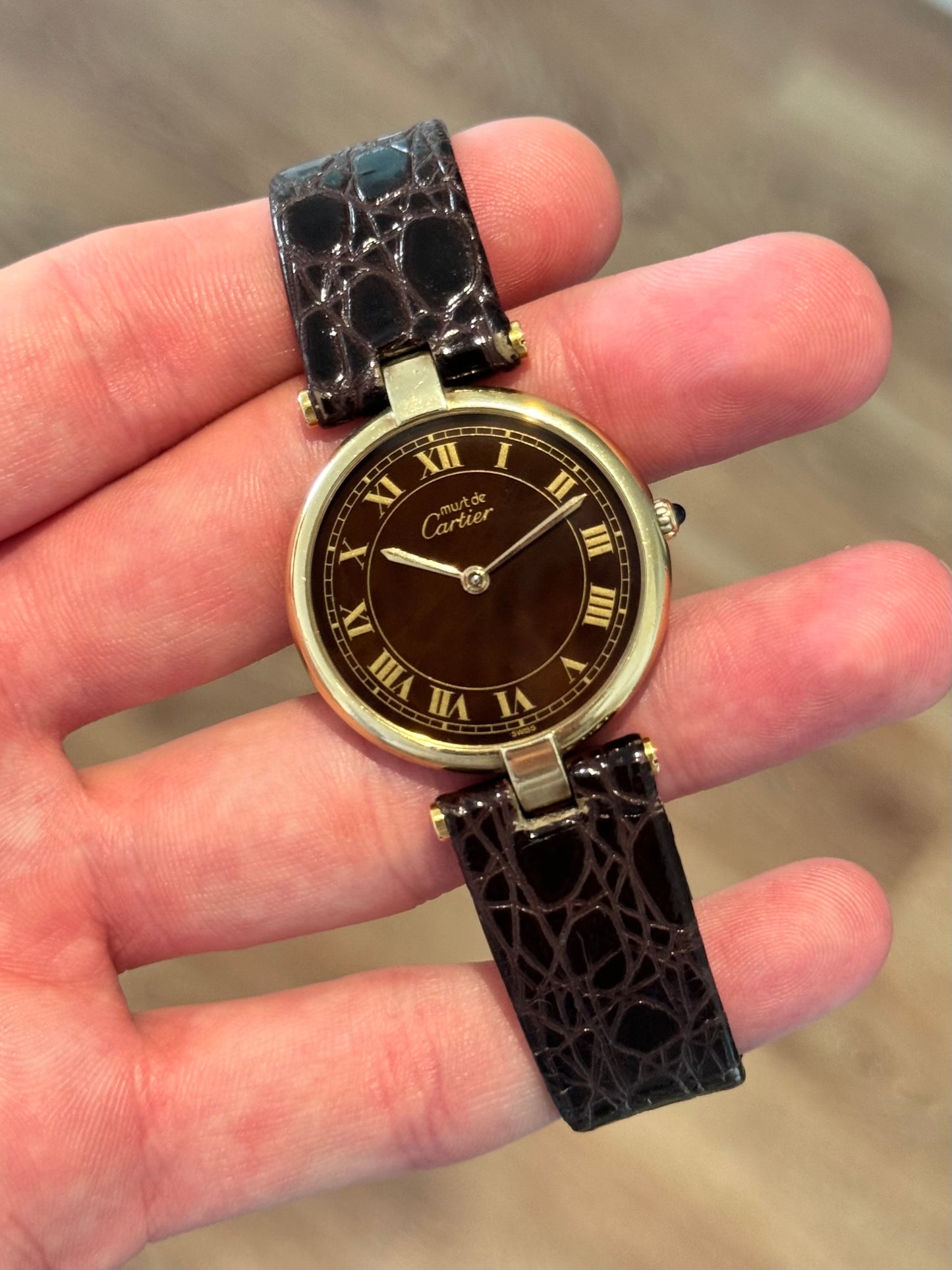 Cartier Must De Vendome Quartz - 17 - Ultra Rare Wood Dial
