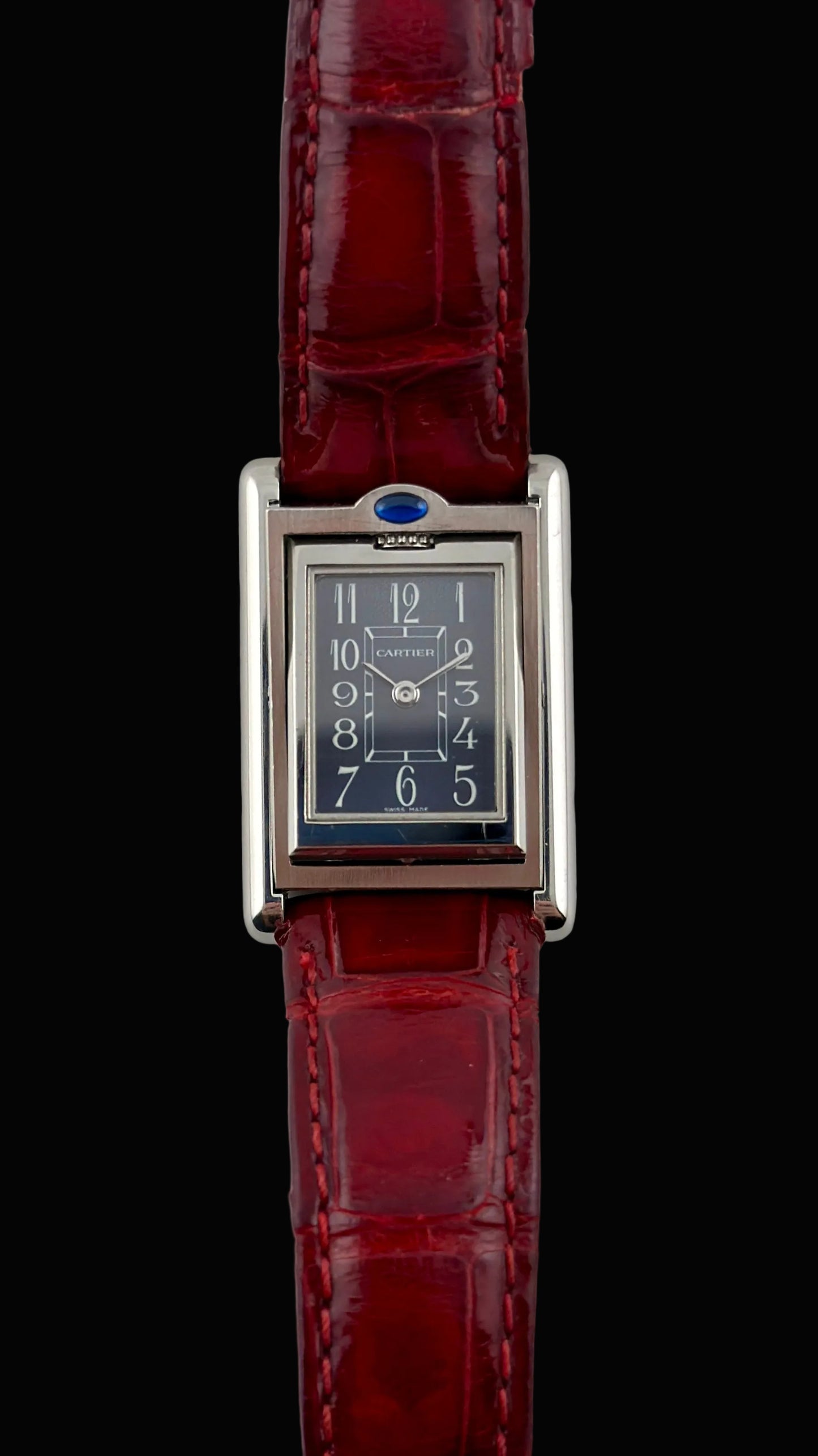 Cartier Basculante Tank 2386 - Rare "Windmill" White Arabic Dial - Unisex