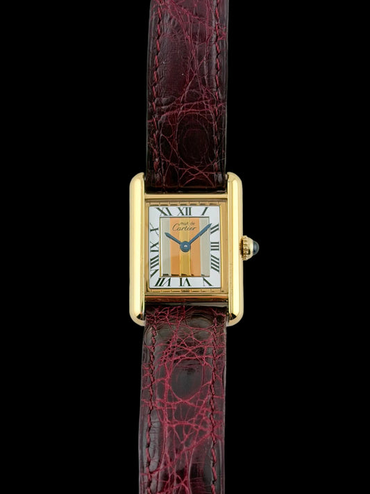 Cartier must de Tank Quartz - 5057001 - Two-tone Trinity Dial - Ladies - with Box