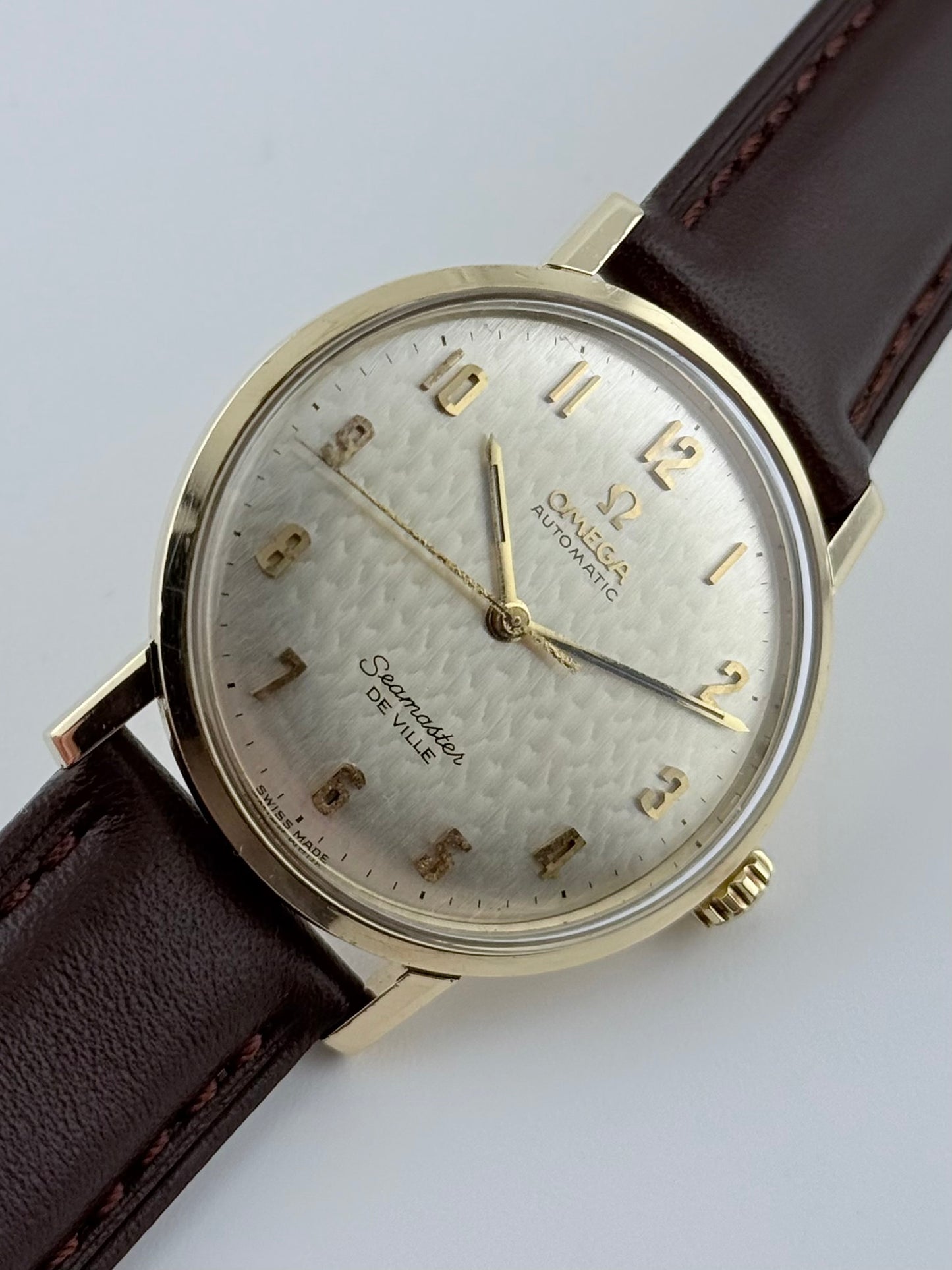 Omega Seamaster De Ville Automatic Fishscale Arabic Dial - 9ct Gold - 165.020