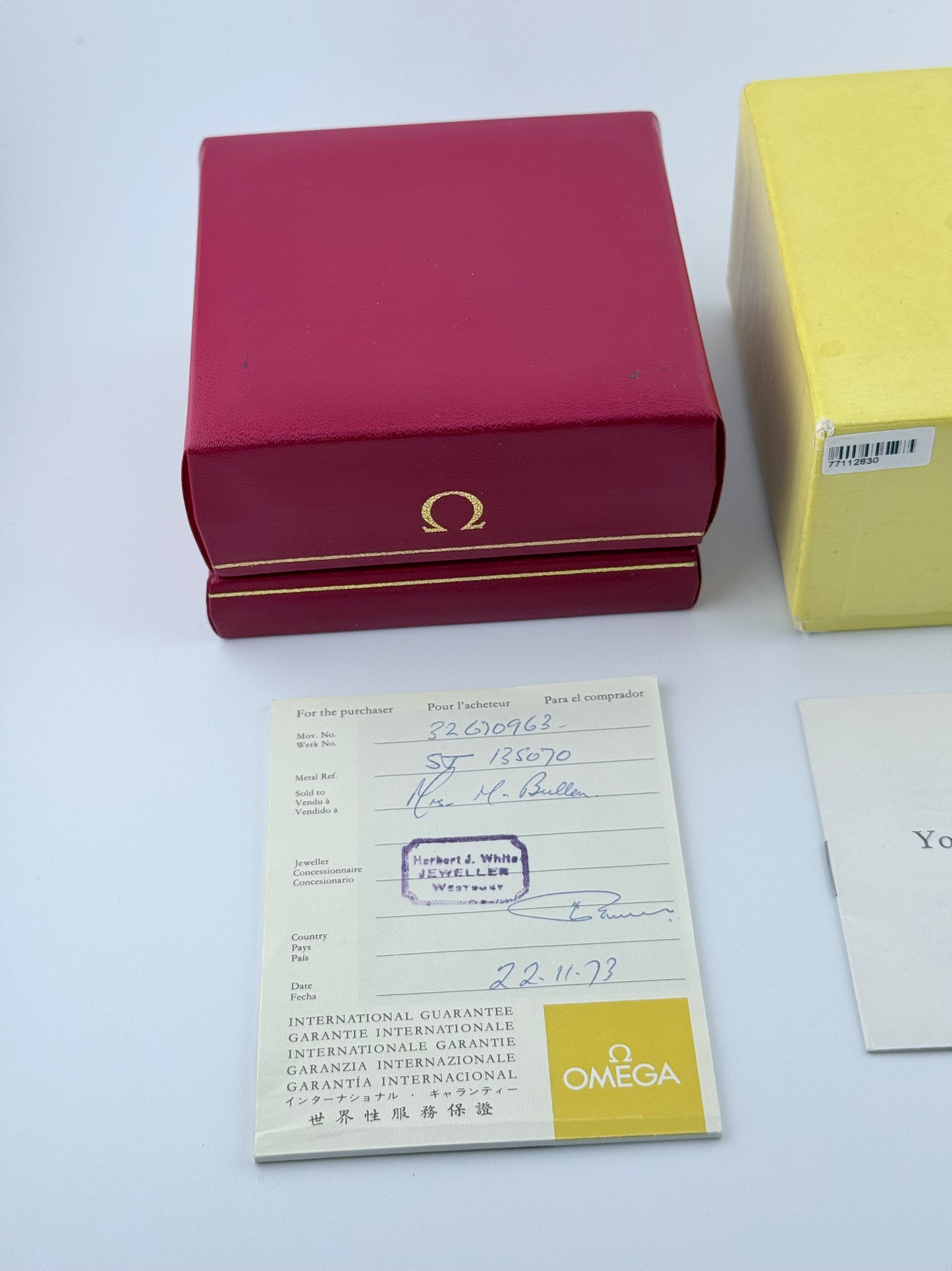 Omega Geneve Manual 135.070 - Box and Papers