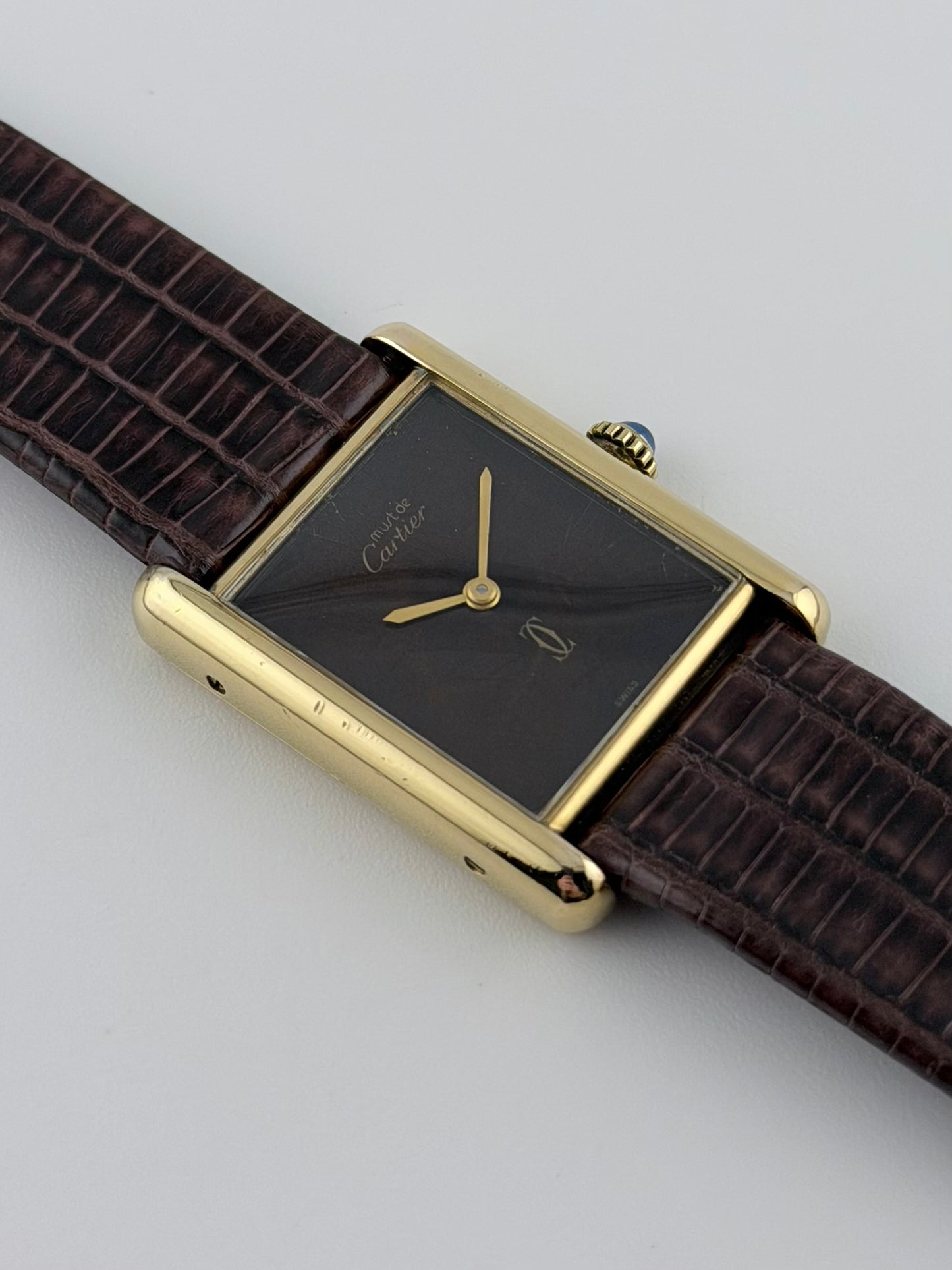 Cartier Must De Paris Tank Manual Wind - 6 - Lacquer Wood-effect Dial