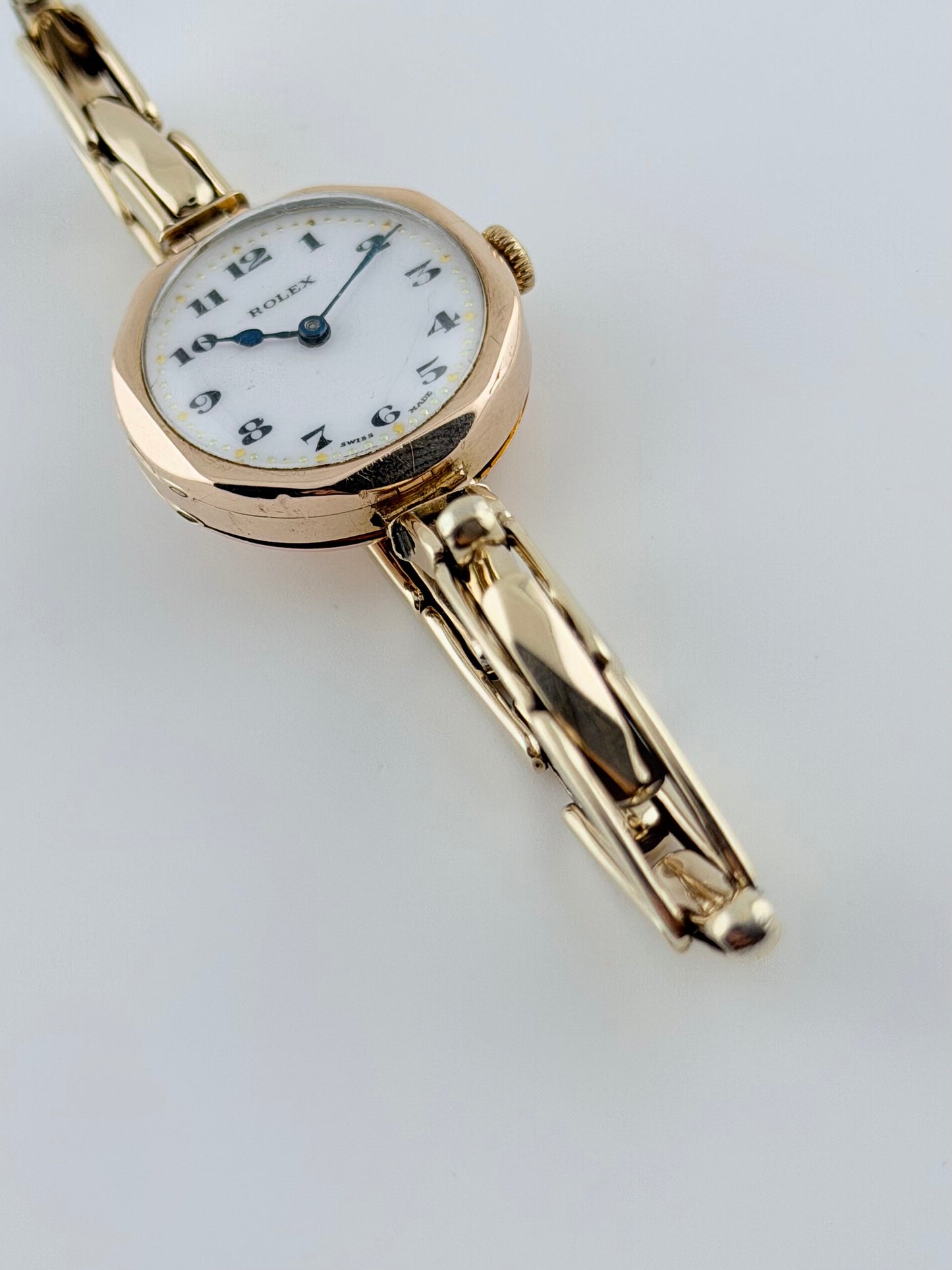 Rolex Ladies Cocktail Watch Manual Wind - Rare 1930 - Solid 9ct Gold