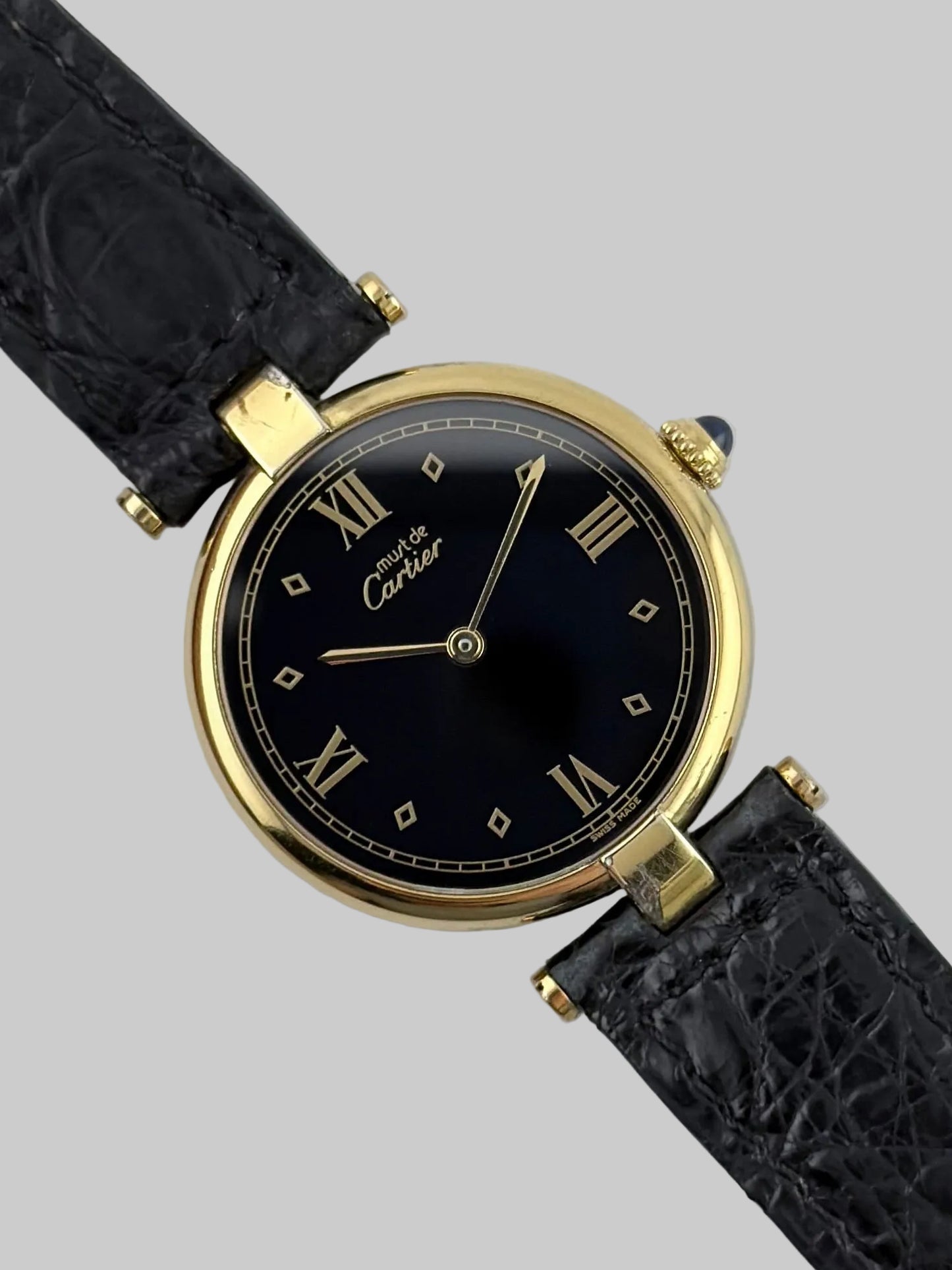 Cartier must de Vendome Quartz - 590003 - Onyx Dial - FULL SET!