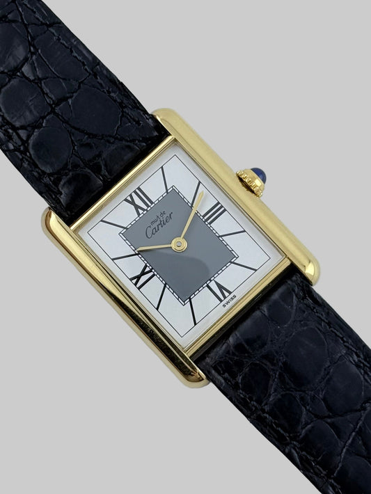 Cartier Tank Must De Tank Vermeil - Grey Art Deco Dial 590005 - Box and Papers