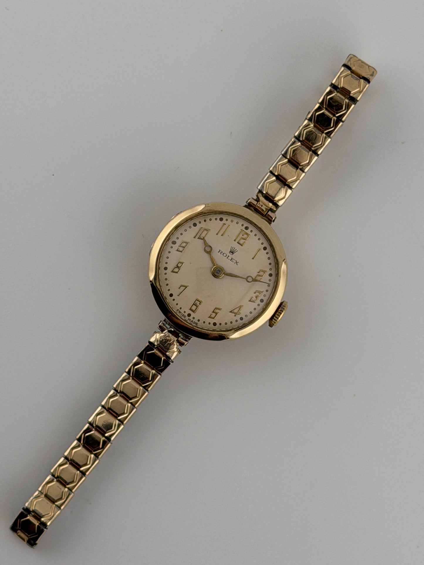 Rolex Ladies Cocktail Watch Manual Wind - Rare 1935/1938 - Solid 9ct Gold