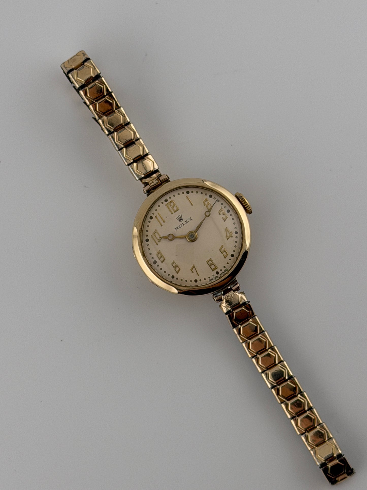 Rolex Ladies Cocktail Watch Manual Wind - Rare 1935/1938 - Solid 9ct Gold