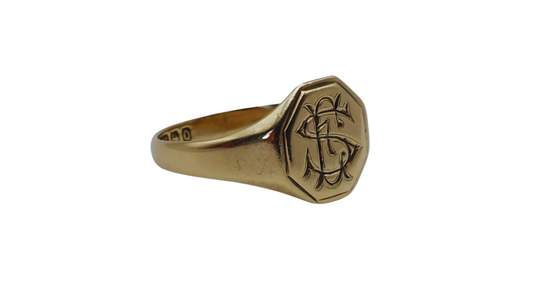 9ct Gold Gold Signet Ring With Inscription C S